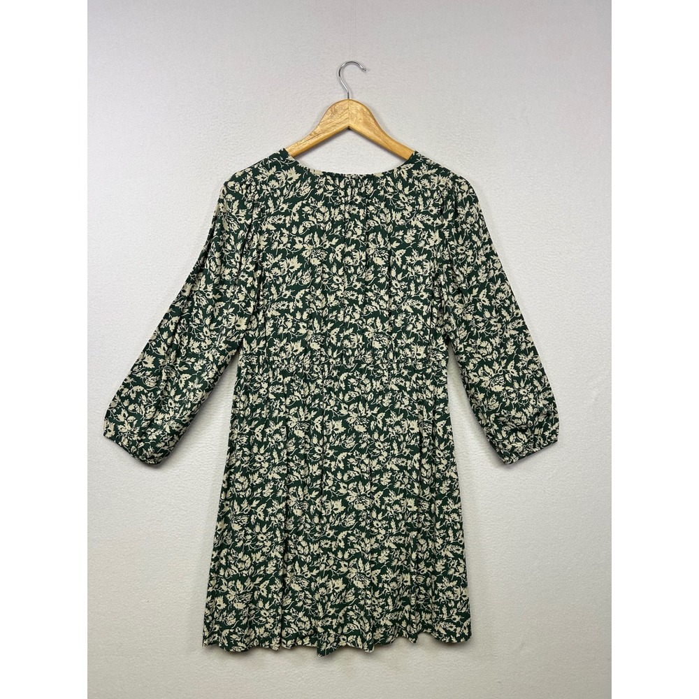 Whimsical Prairie Madewell Women XS Green Floral Long Sleeve Mini Dress